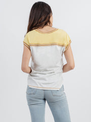 Delila Women Mineral Wash “Wild West” Graphic Short Sleeve Tee DL-T081（Prepack 7 Pcs）
