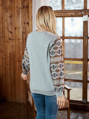 American Bling Women Vintage Bull Skull Aztec Style Sweatshirt AB-H2005