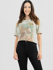 Delila Women Mineral Wash Rodeo Print Tee DL-T046