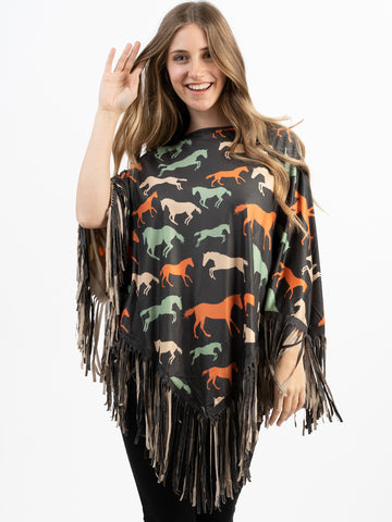 PCH-1707  Montana West Horse Collection Poncho