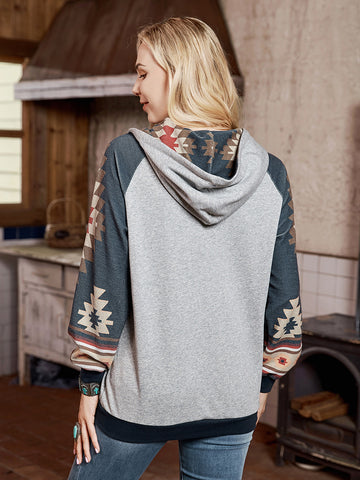 American Bling Women Patchwork Aztec Collection Hoodie AB-H3008  (Prepack 7 Pcs)