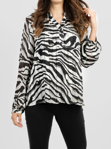 American Bling Women Zebra Print Shirt AB-TS1029（Prepcak 6 Pcs）