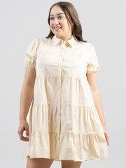 American Bling Women Poplin Short Sleeve Layered Shirt Dress AB-D1017（Prepack 6 Pcs）