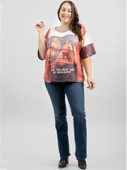 American Bling Women "Live The Good Life In Badlands" Graphic Short Sleeve Tee TSS2022FS