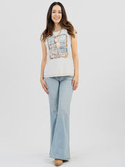 Delila Women Mineral Wash “Crowgirl” Graphic Short Sleeve Tee DL-T071（Prepack 7 Pcs）