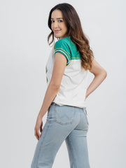 Women's Mineral Wash Contrast Stitched Cactus Graphic Print Short Sleeve Tee - Cowgirl Wear