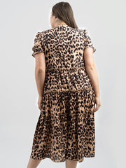 American Bling Women Leopard Print Layered Dress AB-D1021（Prepack 6 Pcs）