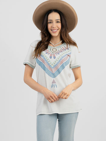 Women's Mineral Wash “Serape” Graphic Short Sleeve Tee DL-T016