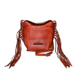 RLC-L155 Montana West Real Leather Fringe Crossbody Bag