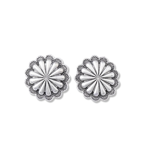 ER220330-08 Silver Flower Shape Earring