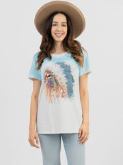 Women's Mineral Wash “Tribe” Graphic Short Sleeve Tee DL-T022