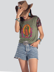 American Bling Our Lady of Guadalupe Women T-Shirt AB-T6004 (Prepack 8 Pcs）