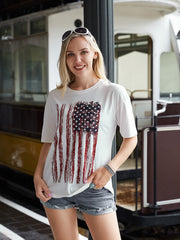 American Bling American Pride With Rhinestones Women Short Sleeve T-Shirt AB-T6008