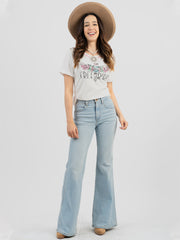 American Bling Women Mineral Wash Free Bird Graphic Short Sleeve Tee AB-T2102 （Prepack 8 Pcs）