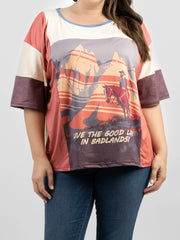 American Bling Women "Live The Good Life In Badlands" Graphic Short Sleeve Tee TSS2022FS