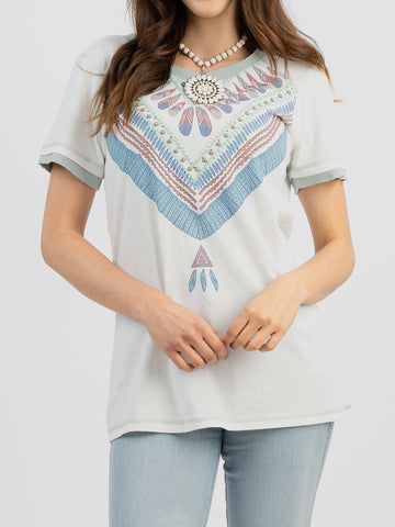 Women's Mineral Wash “Serape” Graphic Short Sleeve Tee DL-T016