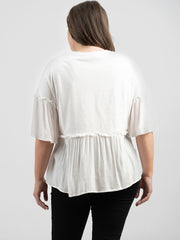 American Bling Women Jersey Contrast Crepe Viscose Plus Size Top AB-T1027（Prepack 6 Pcs）