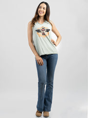 Delila Women Mineral Wash Wild Soul Graphic Sleeveless Tee DL-T060