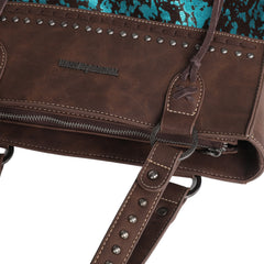 TR137G-8260 Trinity Ranch Hair On Cowhide Collection Concealed Carry Tote