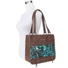 TR137G-8260 Trinity Ranch Hair On Cowhide Collection Concealed Carry Tote