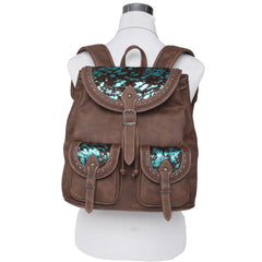 TR137-9110 Trinity Ranch Hair On Cowhide Collection Backpack