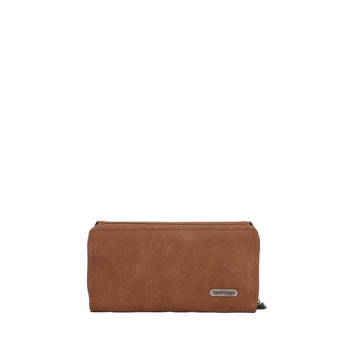 TR142-W010 Trinity Ranch Hair-On Studded Collection Secretary Style Wallet