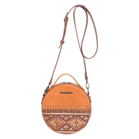 MW1066-118 Montana West Aztec Tooled Collection Crossbody Circle Bag