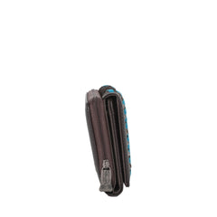 TR135-W010 Trinity Ranch Hair-On Studded Collection Secretary Style Wallet
