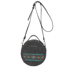 MW1074-118 Montana West Embroidered Aztec Collection Crossbody Circle Bag