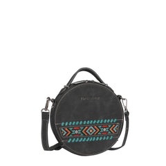 MW1074-118 Montana West Embroidered Aztec Collection Crossbody Circle Bag
