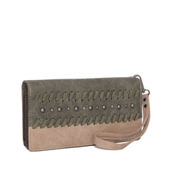 WG28-W039 Wrangler Whipstitch and Studs Western Wallet（Wrangler by Montana West）
