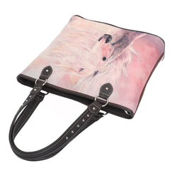 MWS1024-8112 Montana West Horse Canvas Tote Bag with Wristlet