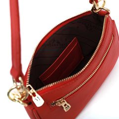 MWL-026 Montana West 100% Genuine Leather Clutch/Crossbody Red