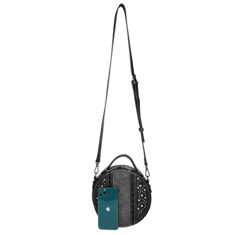 MW1067-118 Montana West Embossed Collection Crossbody Circle Bag