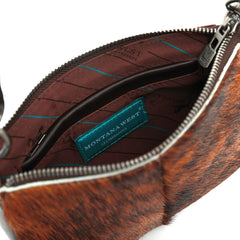 MWL-025 Montana West 100% Genuine Leather Calf Hair Clutch/Crossbody