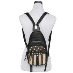 US04-S9110 Montana West American Pride Collection Convertible Sling Backpack