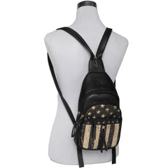 US04-S9110 Montana West American Pride Collection Convertible Sling Backpack