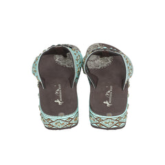SEF11-S066 Montana West Aztec Tooled Wedge with Crosses Flip Flops By Case