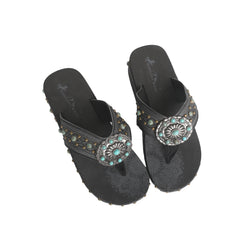 SEF11-S066 Montana West Aztec Tooled Wedge with Crosses Flip Flops By Case