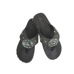 SEF11-S066 Montana West Aztec Tooled Wedge with Crosses Flip Flops By Case