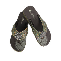 SEF11-S095 Montana West Aztec Tooled Wedge with Crosses Flip Flops By Case