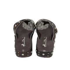 SEF11-S095 Montana West Aztec Tooled Wedge with Crosses Flip Flops By Case