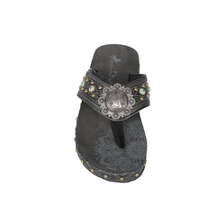 SEF11-S095 Montana West Aztec Tooled Wedge with Crosses Flip Flops By Case