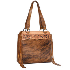 MWRG-044 Montana West Genuine Leather Hand Tooled Hair-on Concealed Carry Tote