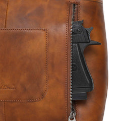 MWRG-044 Montana West Genuine Leather Hand Tooled Hair-on Concealed Carry Tote