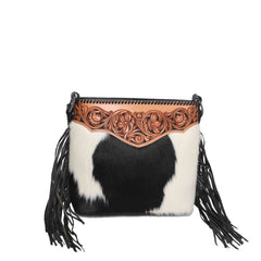 MWRG-043 Montana West Genuine Leather Hand Tooled Hair-on Collection Concealed Carry Hobo