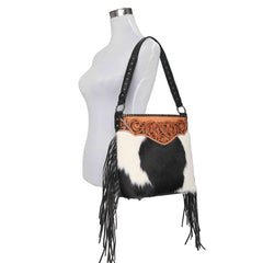 MWRG-043 Montana West Genuine Leather Hand Tooled Hair-on Collection Concealed Carry Hobo