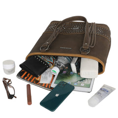MW1113G-8317 Montana West Concho Collection Concealed Carry Tote
