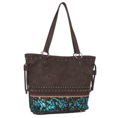 TR142G-8317 Trinity Ranch Hair-On Cowhide Collection Concealed Carry Tote