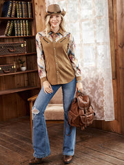 Montana West Women Aztec Graphic Long Sleeve Button Down Fringe Shirt MW-S1015 (Prepack 7 Pcs)